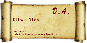 Dibuz Alex névjegykártya